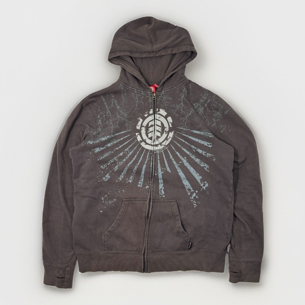 Element Skateboard Faded Thrash Y2K Full Zip Hoodie Mens XL AOP
